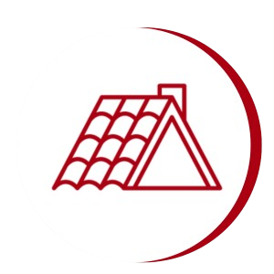 Stylish shingle roofing icon